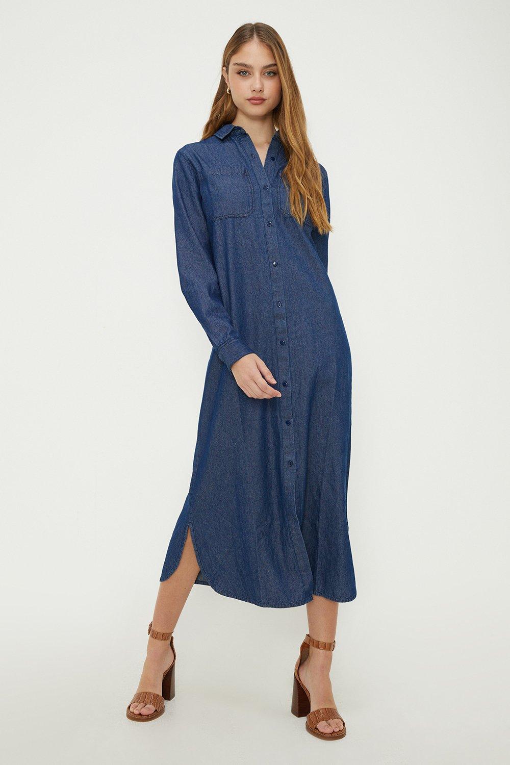 Dresses Denim Shirt Midi Dress Dorothy Perkins